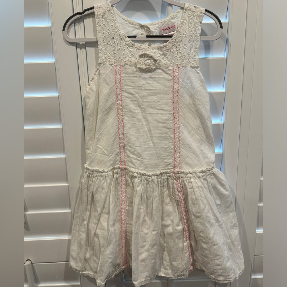 Girls Savannah Eyelet Dress. Size 7